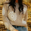 Flower Round Neck Long Sleeve Sweater - Korvel