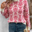 Flower Round Neck Long Sleeve Sweater