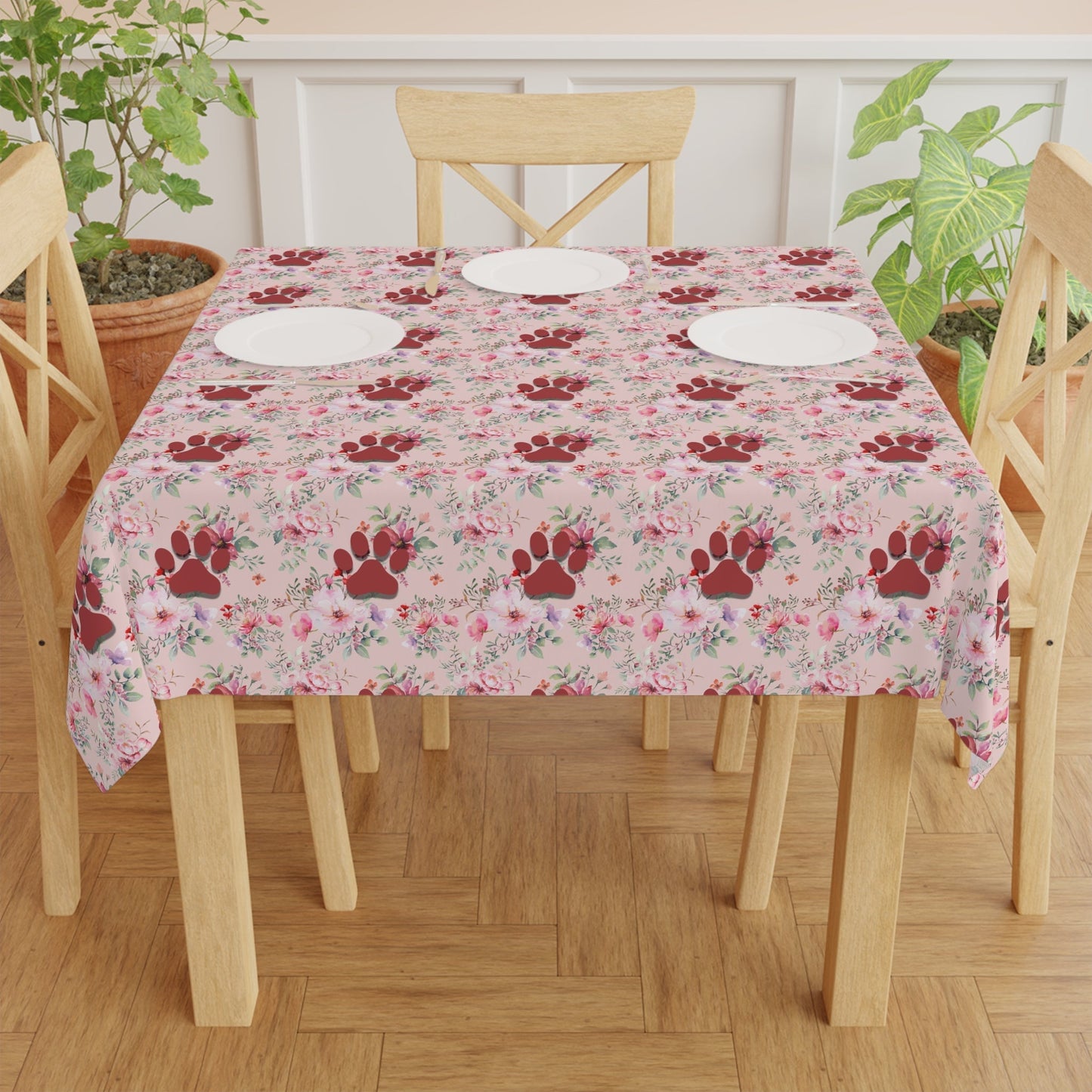 Flowered Paws Tablecloth