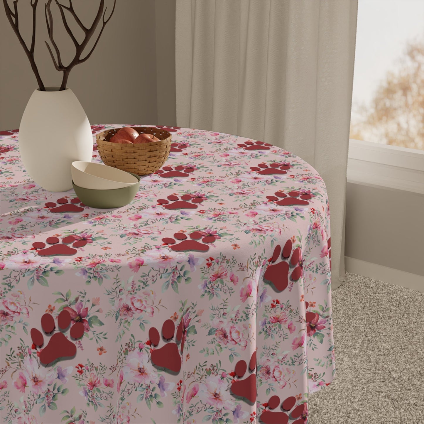 Flowered Paws Tablecloth
