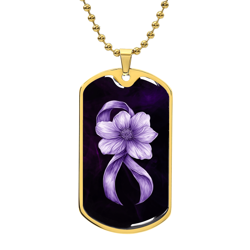 Collar de Conciencia de Cinta Púrpura Floral