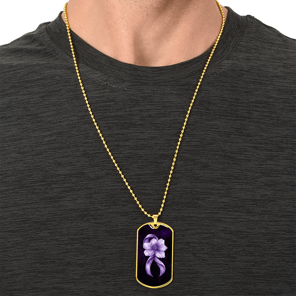 Collar de Conciencia de Cinta Púrpura Floral