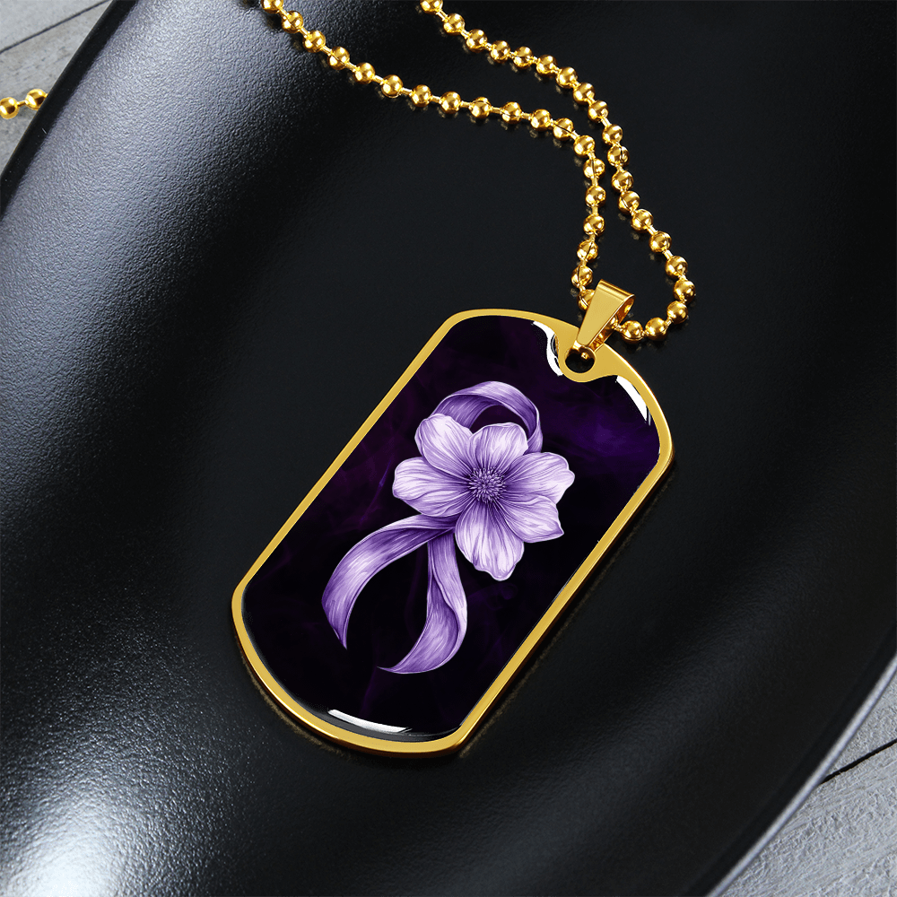 Collar de Conciencia de Cinta Púrpura Floral