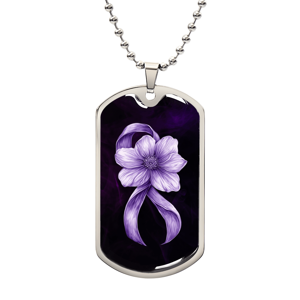 Collar de Conciencia de Cinta Púrpura Floral