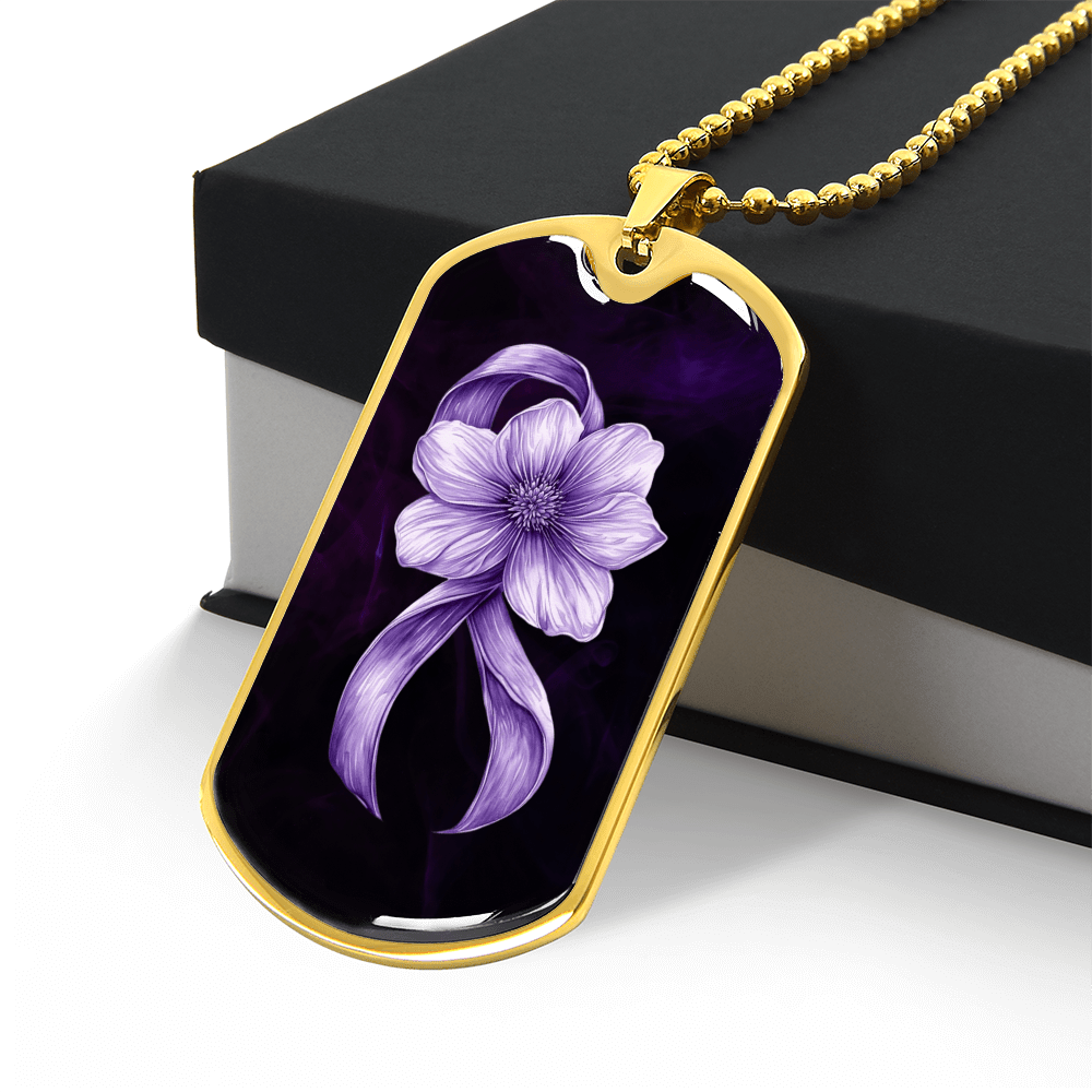 Collar de Conciencia de Cinta Púrpura Floral