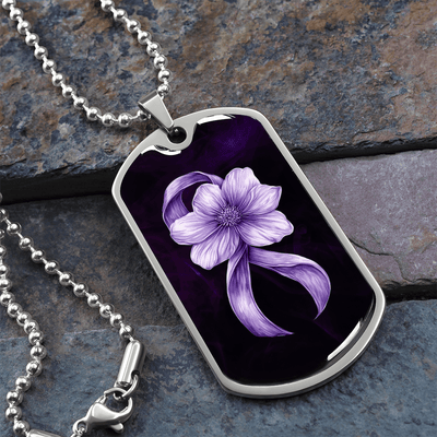 Collar de Conciencia de Cinta Púrpura Floral
