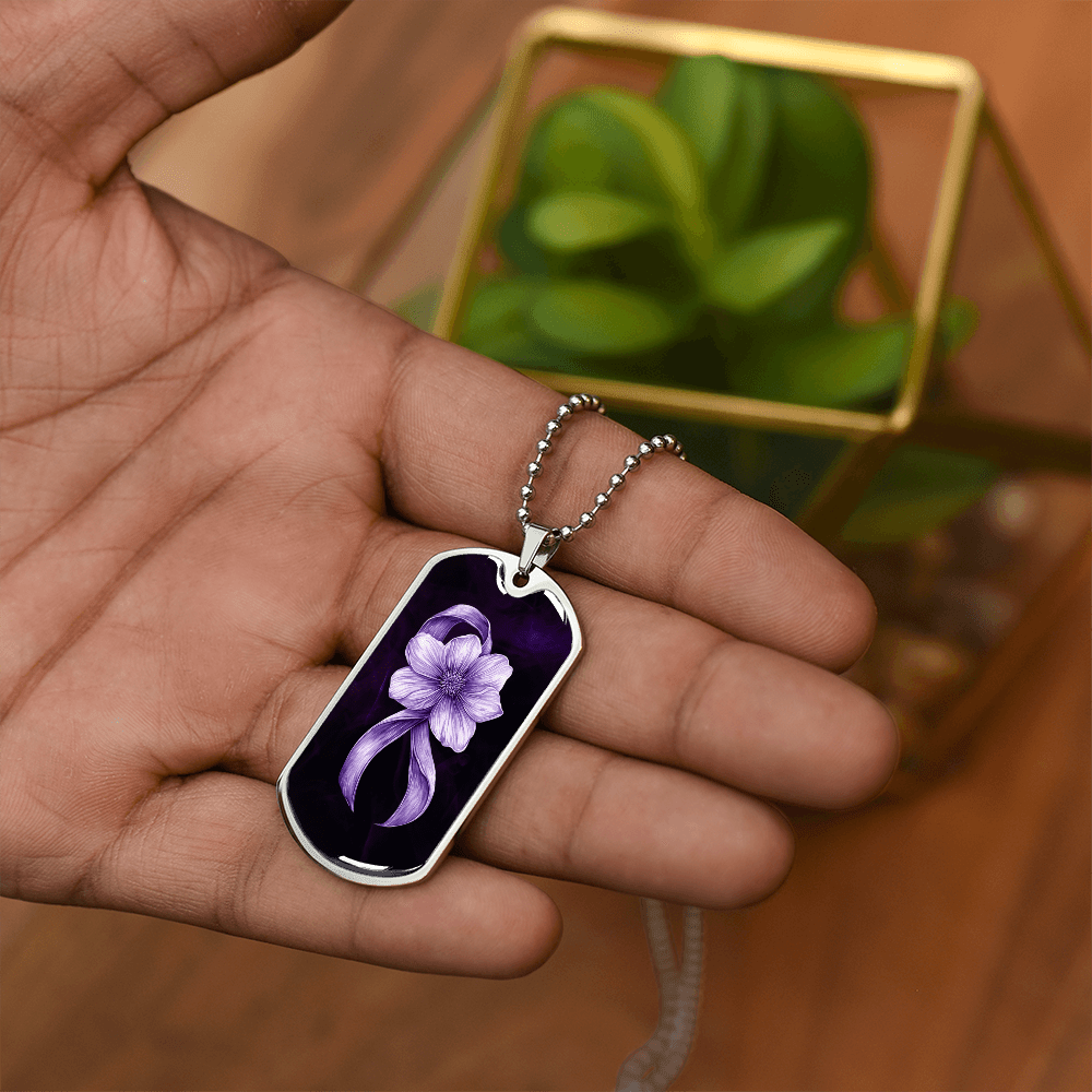 Collar de Conciencia de Cinta Púrpura Floral