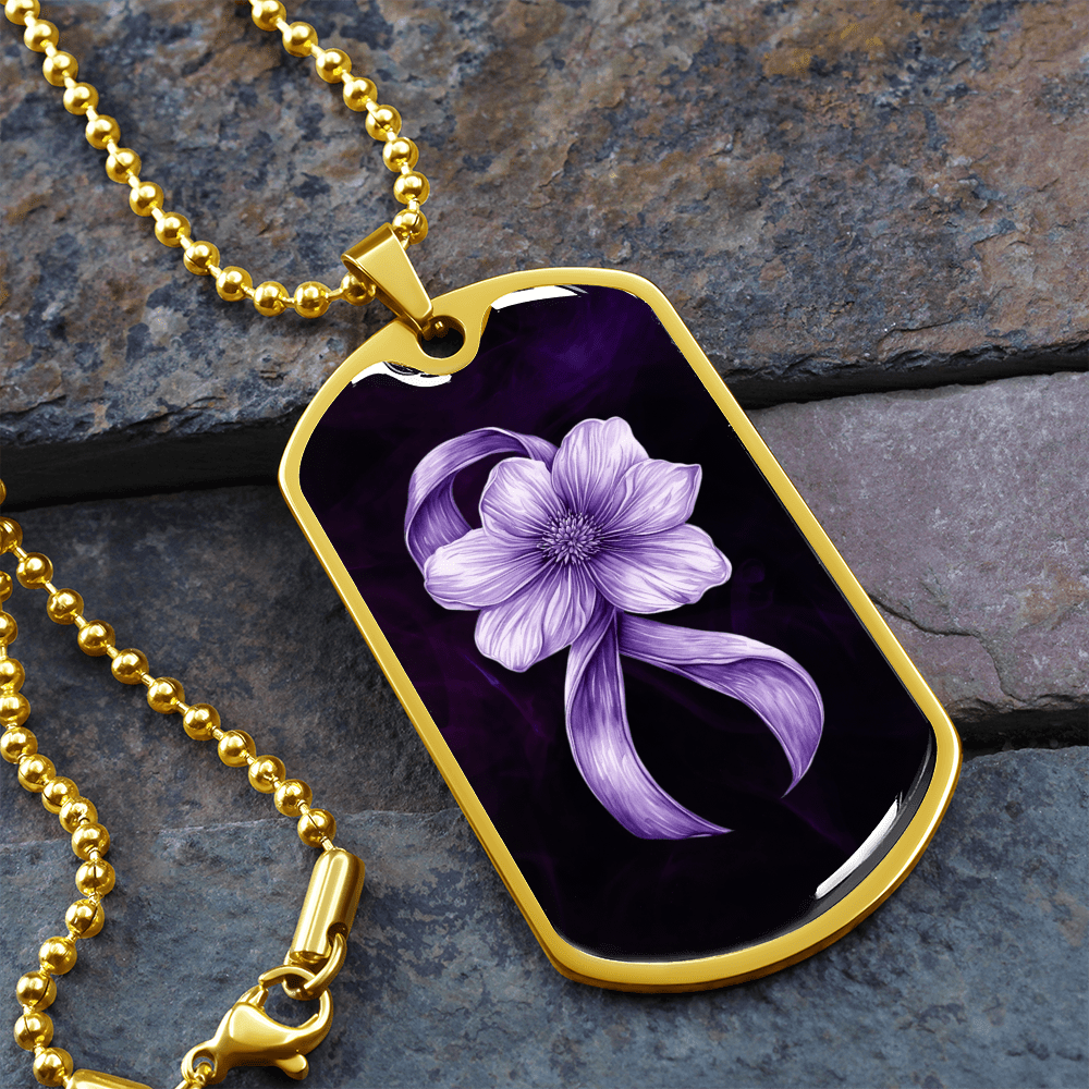 Collar de Conciencia de Cinta Púrpura Floral