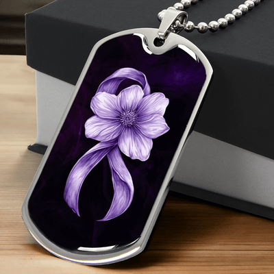 Collar de Conciencia de Cinta Púrpura Floral
