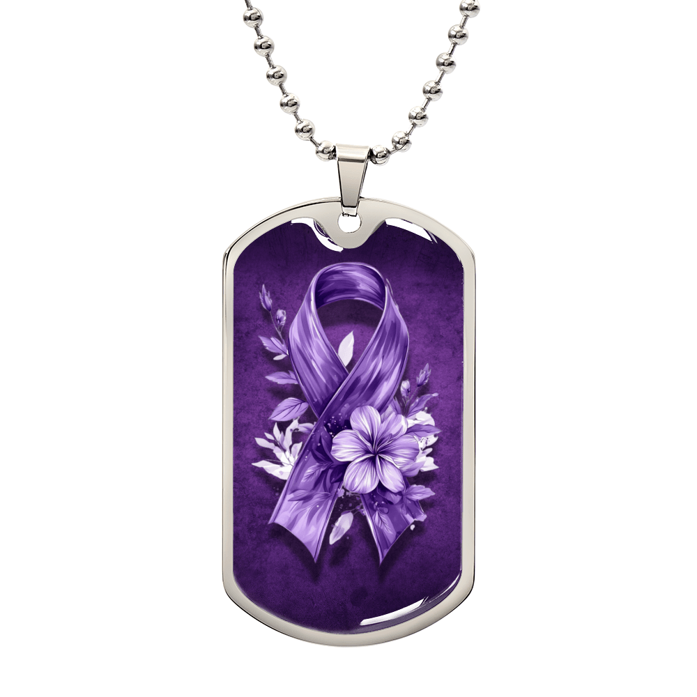 Flowery Purple Ribbon Necklace - Elegant Pendant for Charm