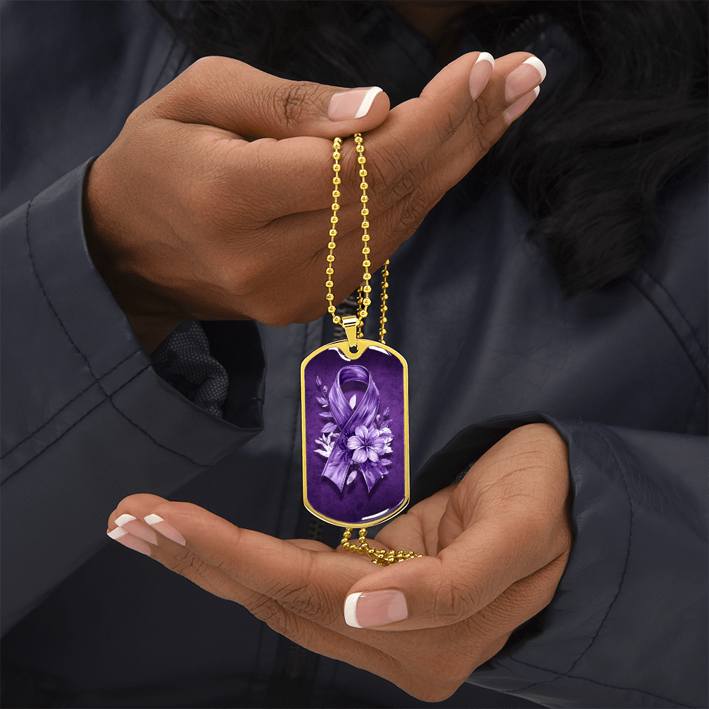 Flowery Purple Ribbon Necklace - Elegant Pendant for Charm