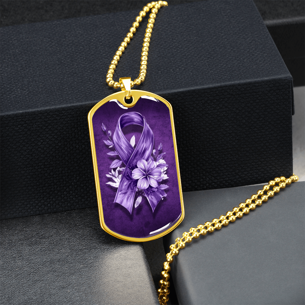 Flowery Purple Ribbon Necklace - Elegant Pendant for Charm