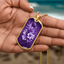 Flowery Purple Ribbon Necklace - Elegant Pendant for Charm