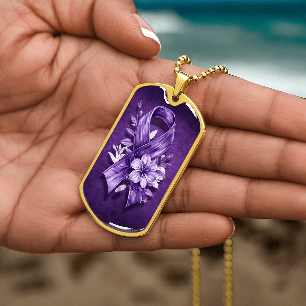 Flowery Purple Ribbon Necklace - Elegant Pendant for Charm