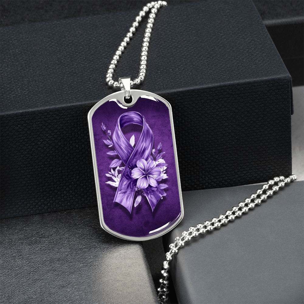 Flowery Purple Ribbon Necklace - Elegant Pendant for Charm