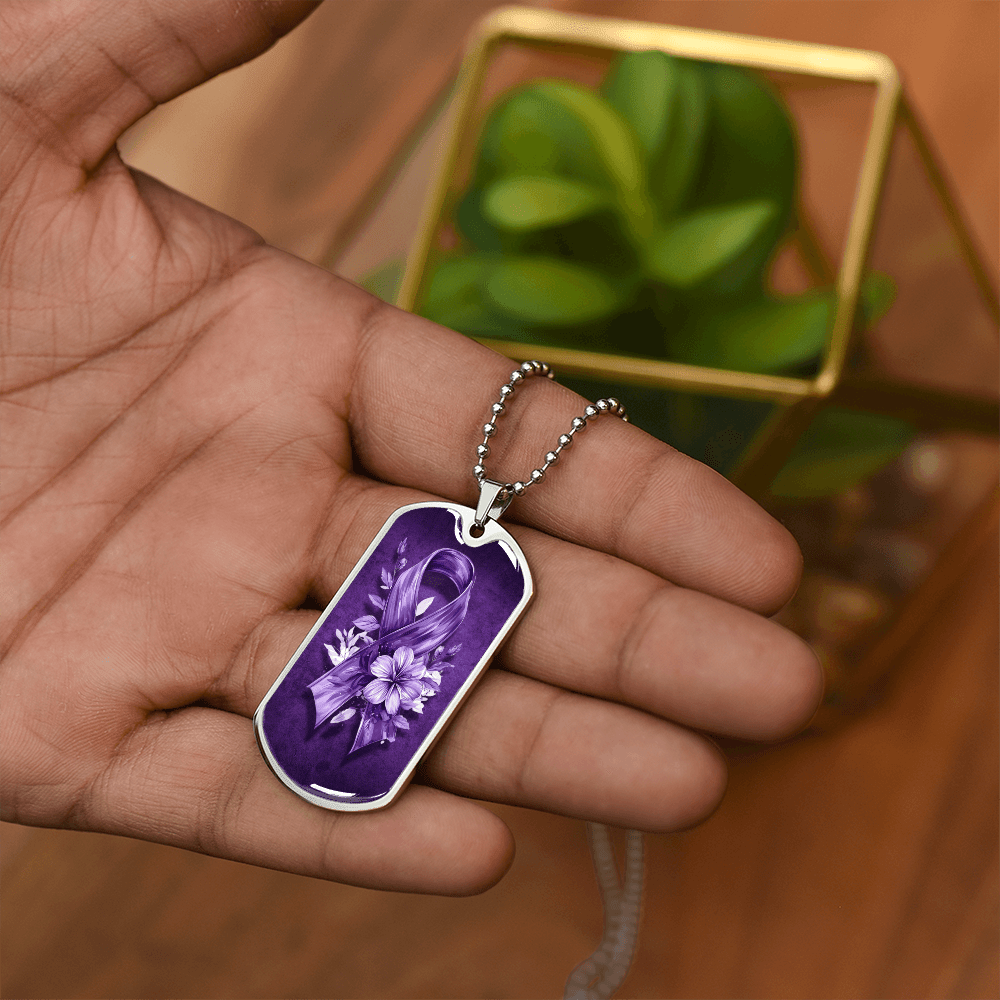 Flowery Purple Ribbon Necklace - Elegant Pendant for Charm
