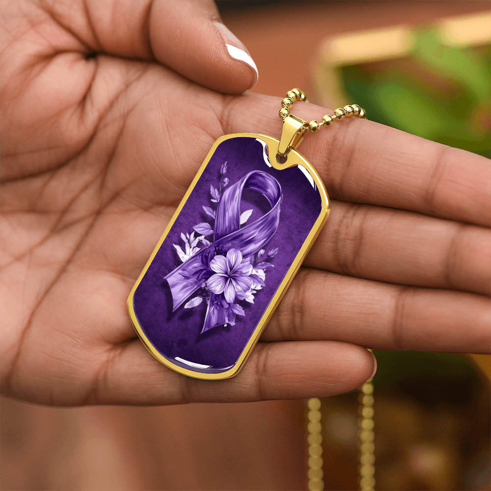Flowery Purple Ribbon Necklace - Elegant Pendant for Charm