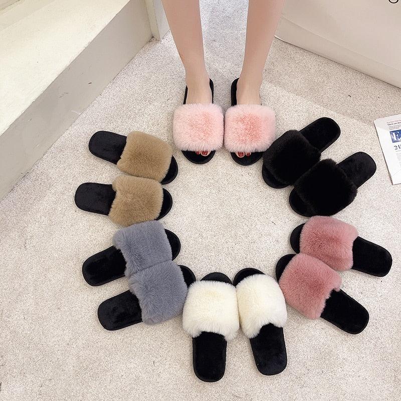 Cozy Faux Fur Slippers for Women - Soft and Stylish