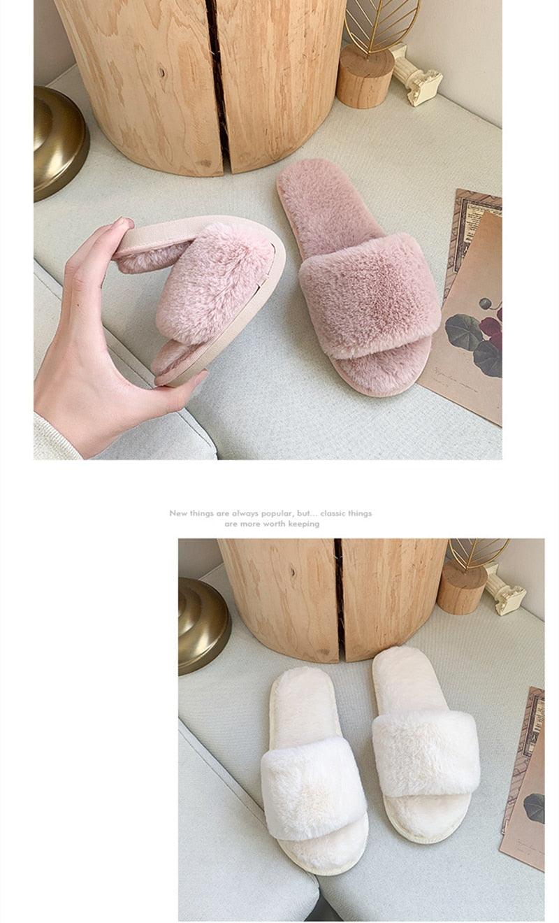 Cozy Faux Fur Slippers for Women - Soft and Stylish