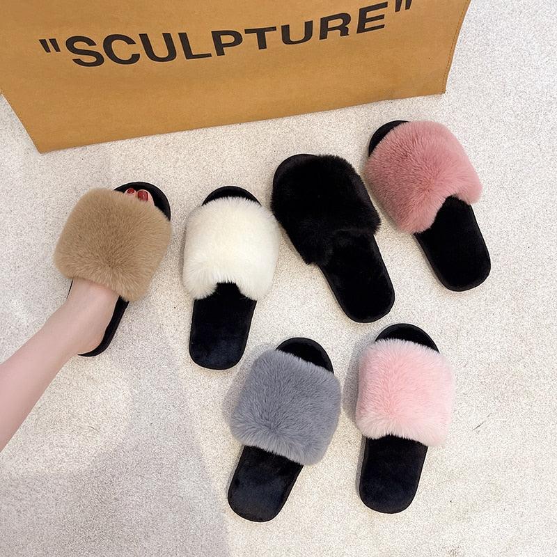 Cozy Faux Fur Slippers for Women - Soft and Stylish