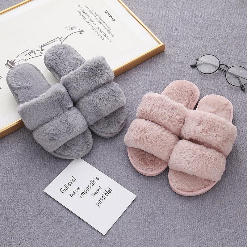 Cozy Faux Fur Slippers for Women - Soft and Stylish