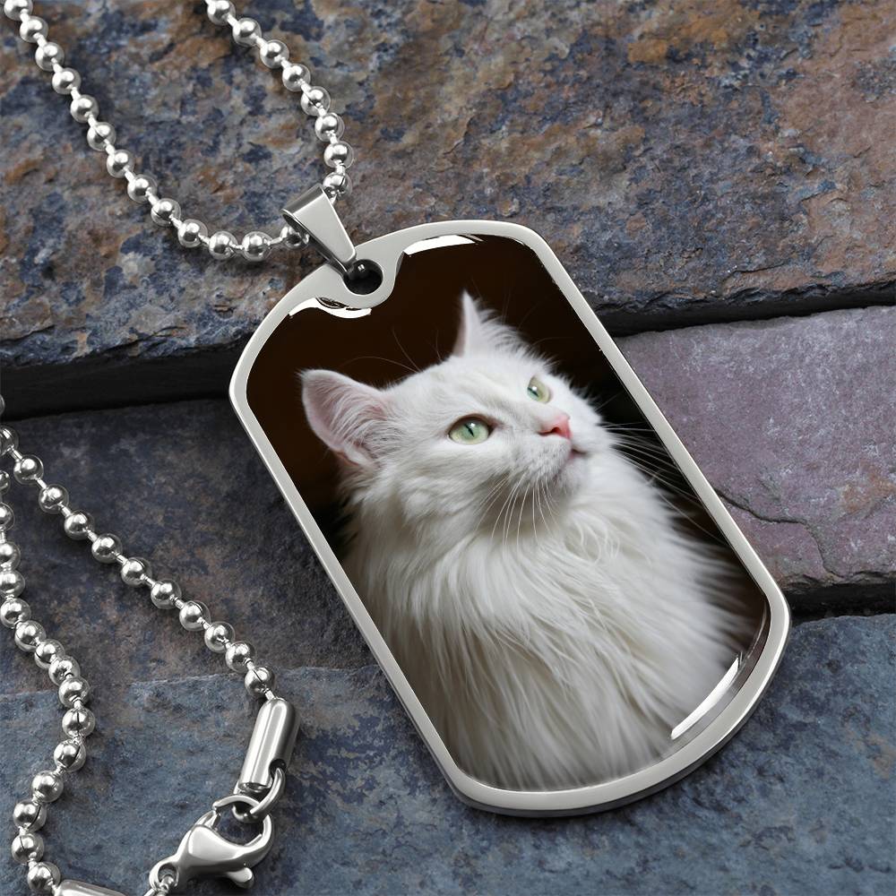 Charming Fluffy White Cat Pendant Necklace - Korvel