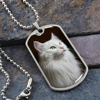 Charming Fluffy White Cat Pendant Necklace - Korvel