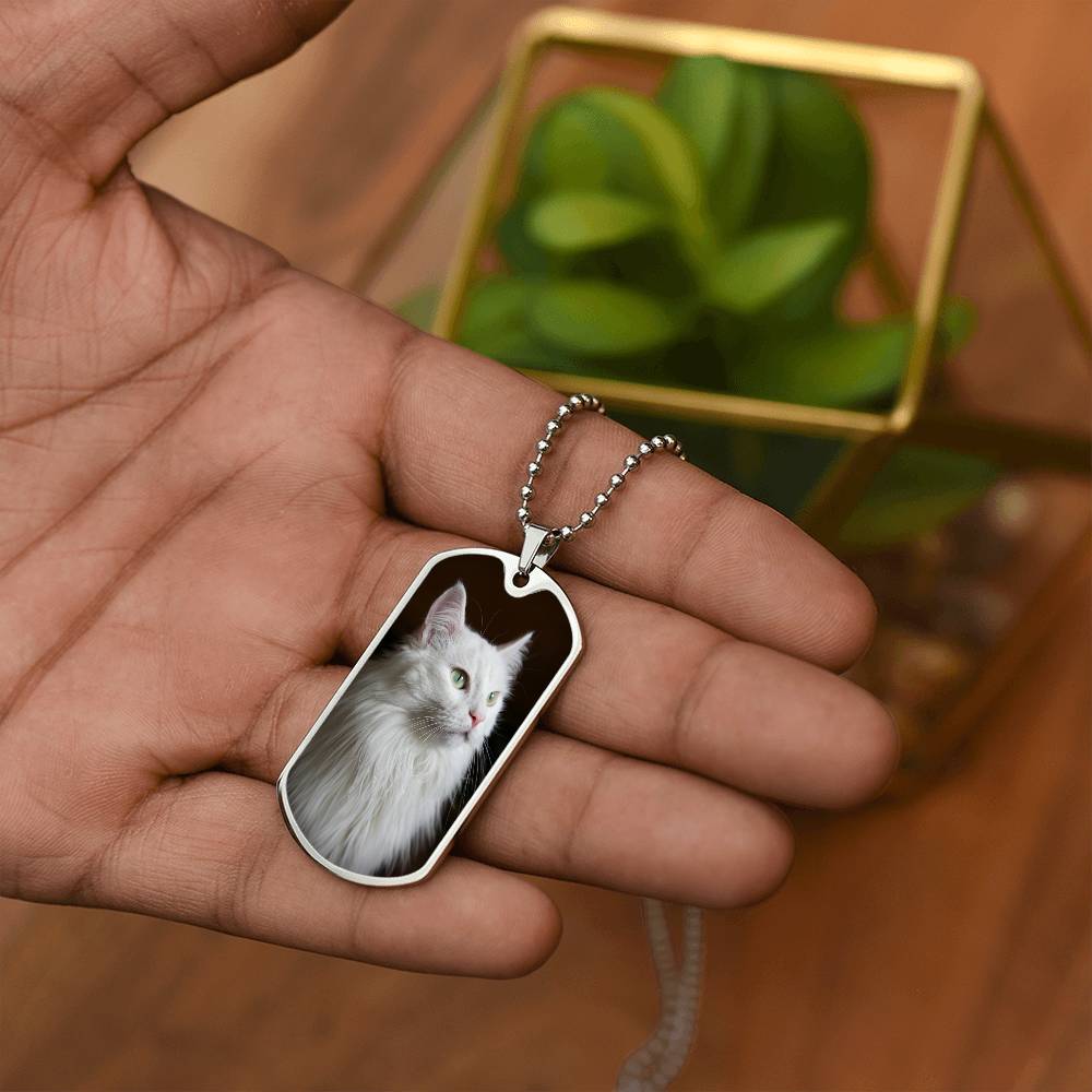 Charming Fluffy White Cat Pendant Necklace - Korvel