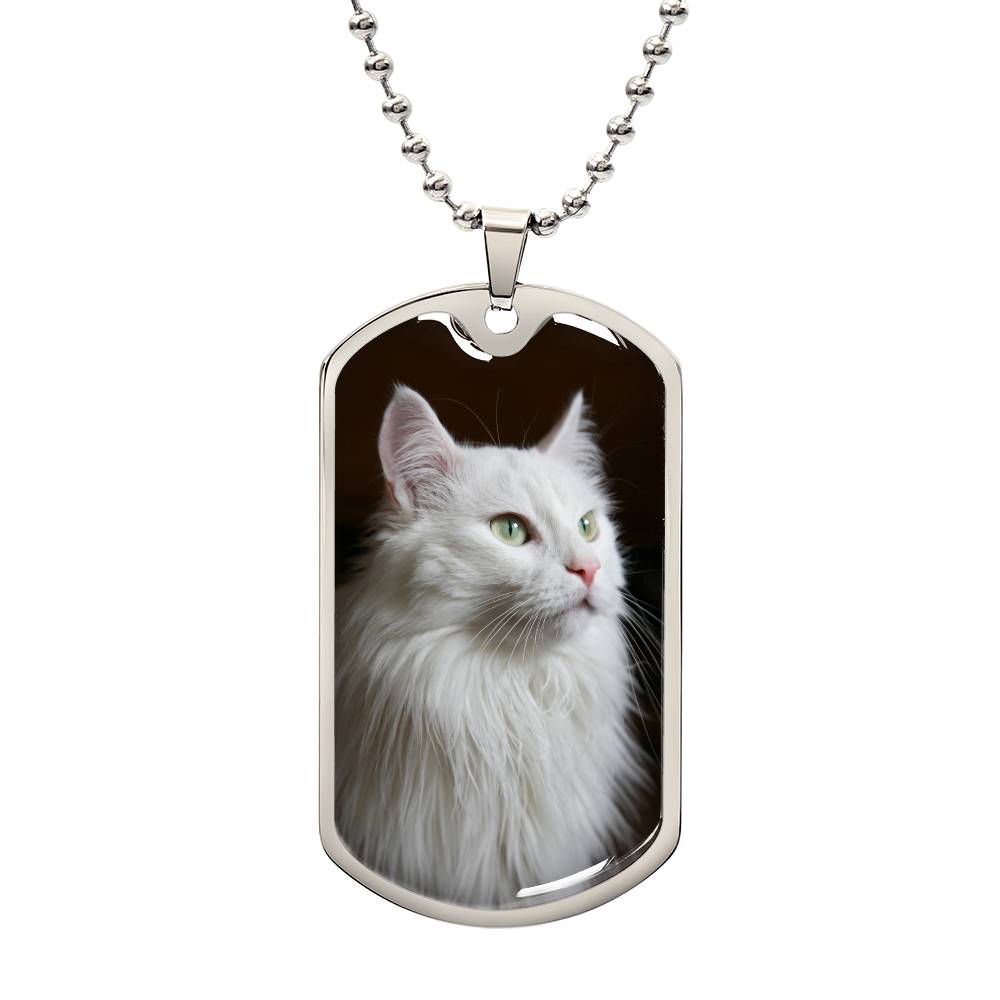 Charming Fluffy White Cat Pendant Necklace - Korvel