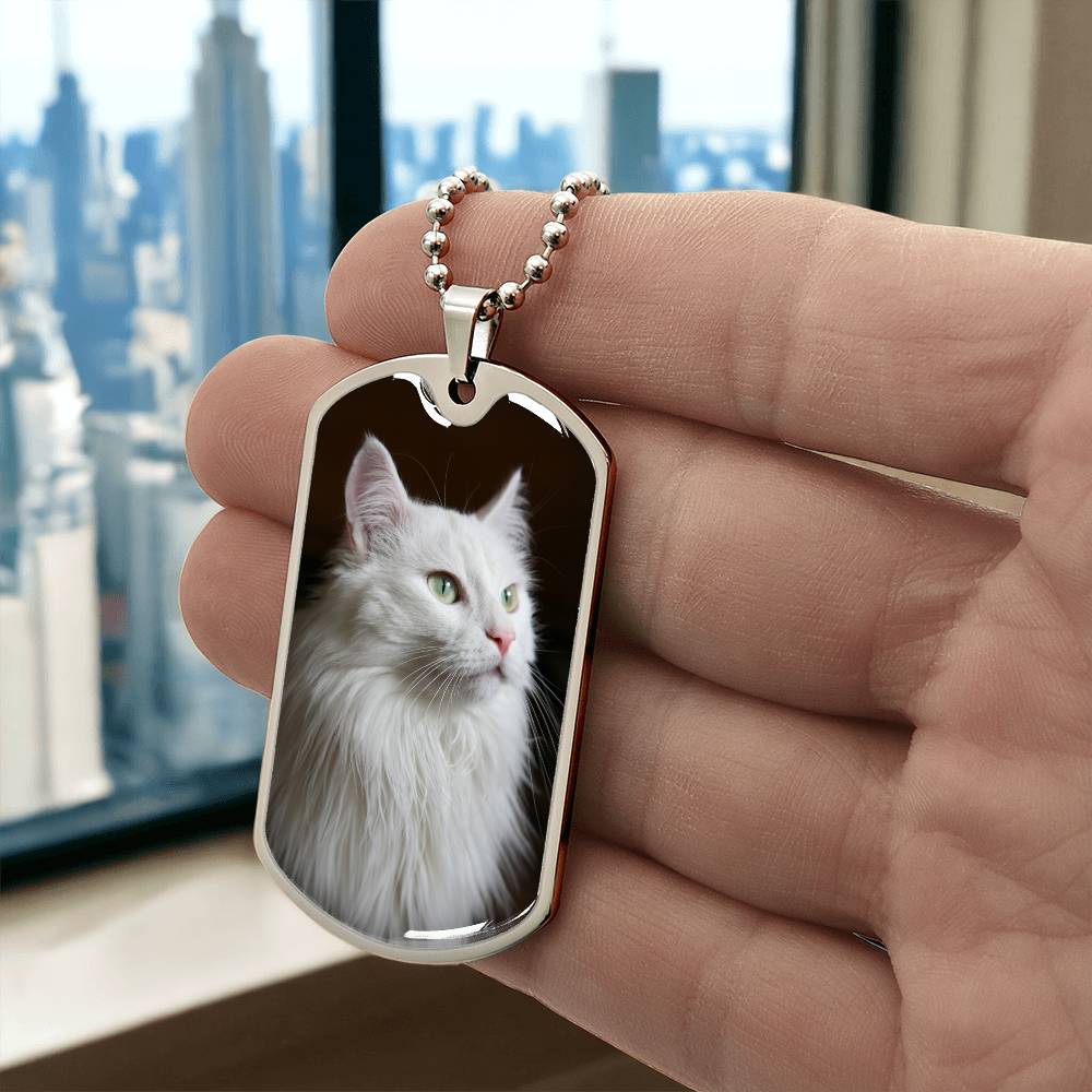 Charming Fluffy White Cat Pendant Necklace - Korvel