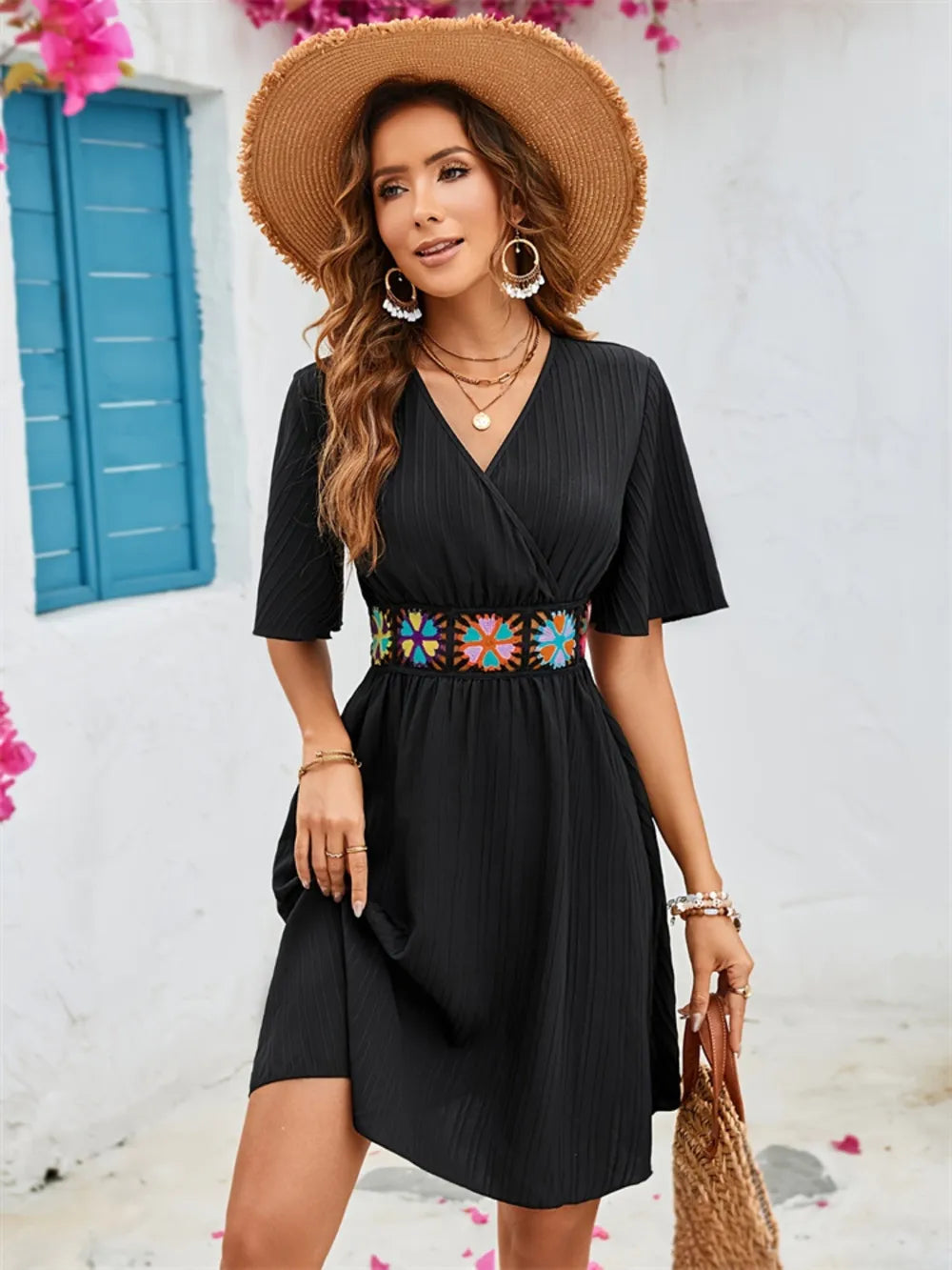Flutter Sleeve Mini Dress - Korvel