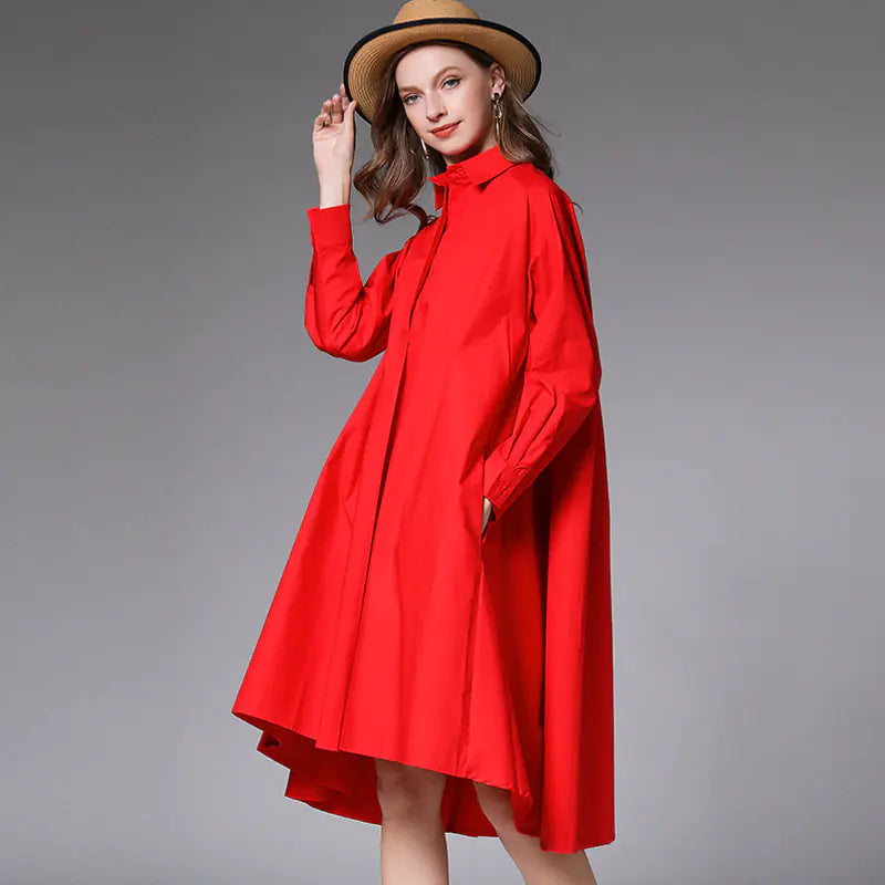 Vestido Camisa Suelto para Mujeres