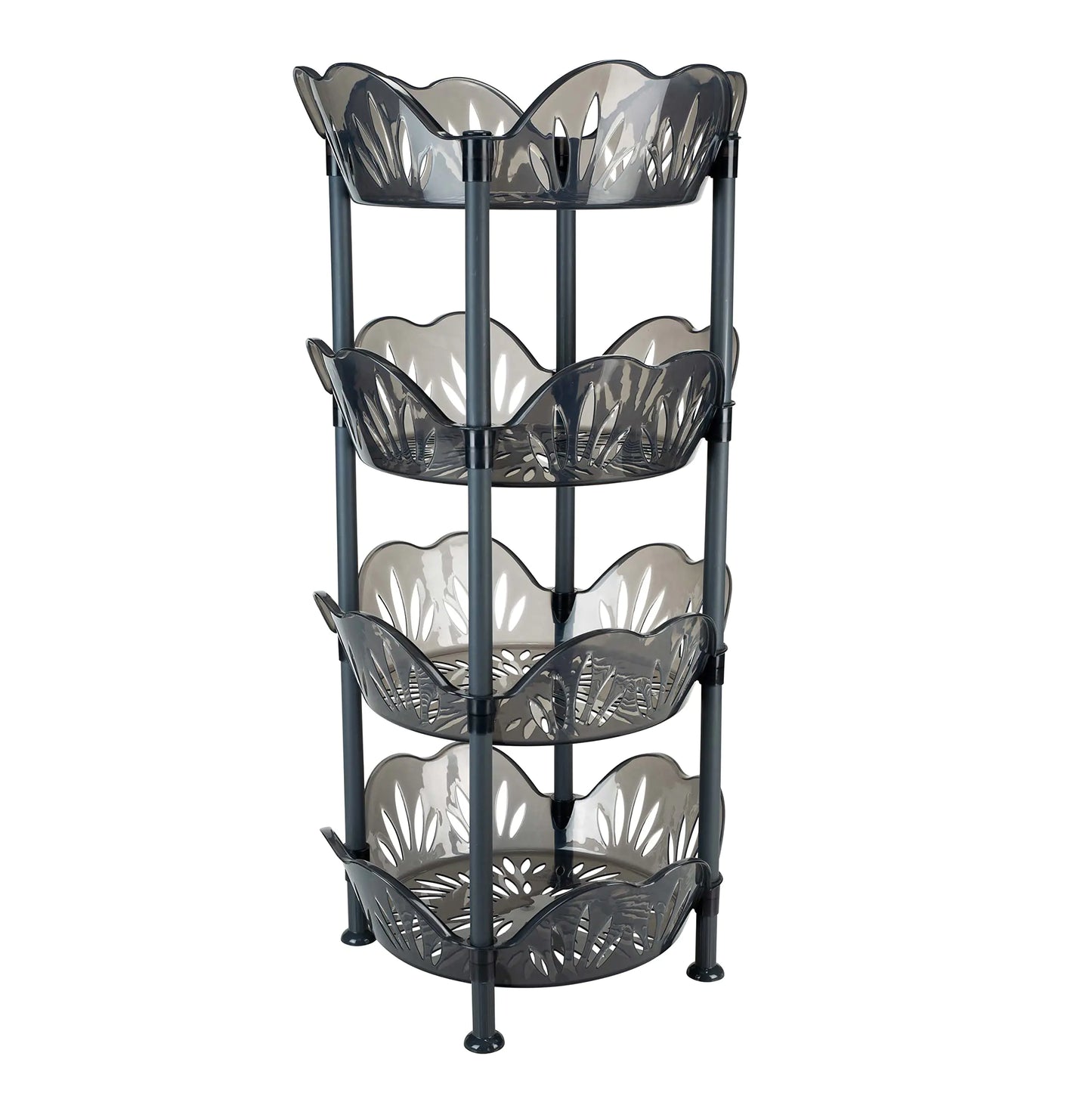 Estante de Cesta Grande de 4 Niveles de Kitchen Details - Gris Humo