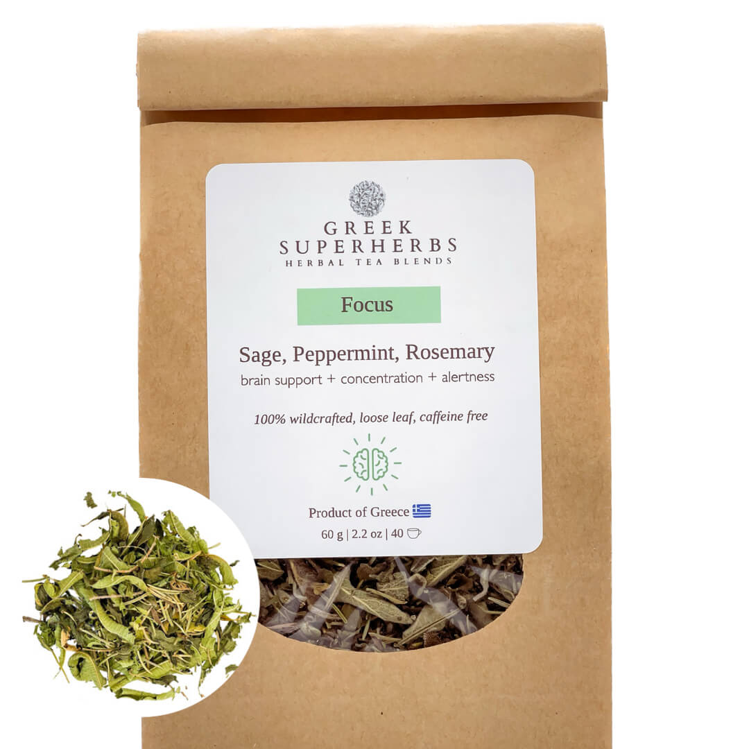 Focus Tea – Sage, Peppermint & Rosemary Greek Herbal Blend