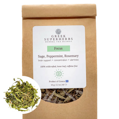 Focus Tea – Sage, Peppermint & Rosemary Greek Herbal Blend