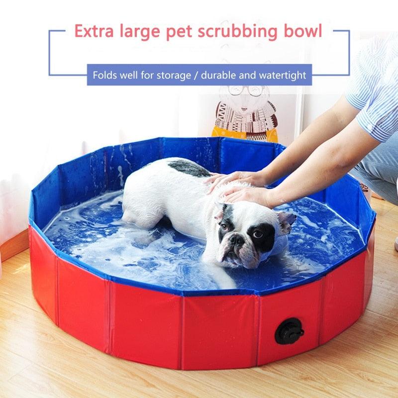 Foldable Dog Pool - Collapsible Bathing Tub for Pets