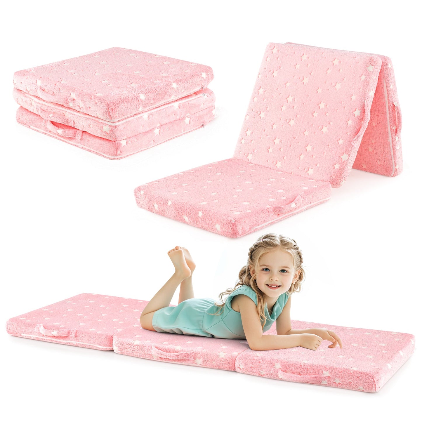 Matelas de sol pliable Gbruno pour enfants - Rose