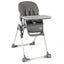 Silla Alta Plegable con Reposapiés y Bandeja Desmontable - Gris
