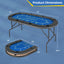 Mesa de Póker Plegable Premium con 8 Portavasos - Azul