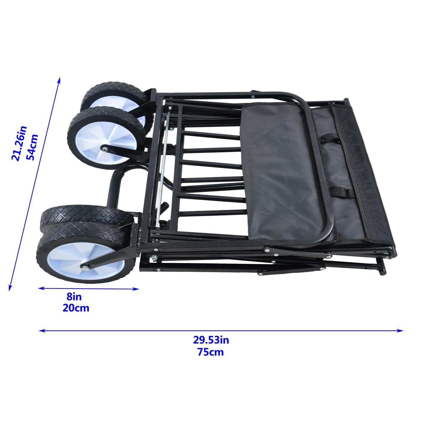 Folding Wagon Garden Shopping Beach Cart (Black) - Korvel