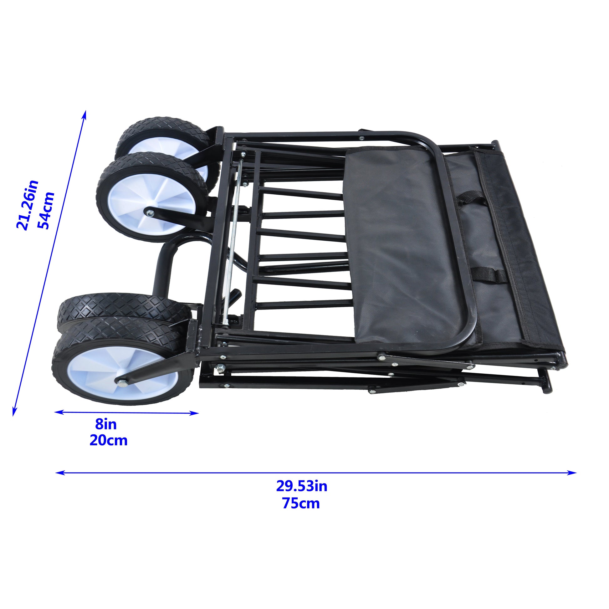 Folding Wagon Garden Shopping Beach Cart (Black) - Korvel