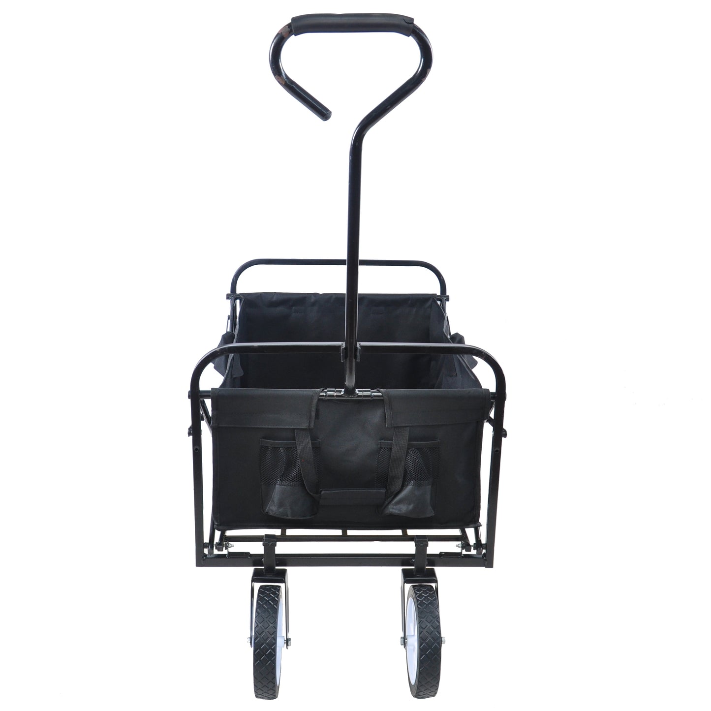Folding Wagon Garden Shopping Beach Cart (Black) - Korvel