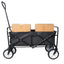 Folding Wagon Garden Shopping Beach Cart (Black) - Korvel
