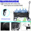 Folding Wagon Garden Shopping Beach Cart (Black) - Korvel