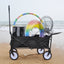 Folding Wagon Garden Shopping Beach Cart (Black) - Korvel
