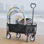 Folding Wagon Garden Shopping Beach Cart (Black) - Korvel