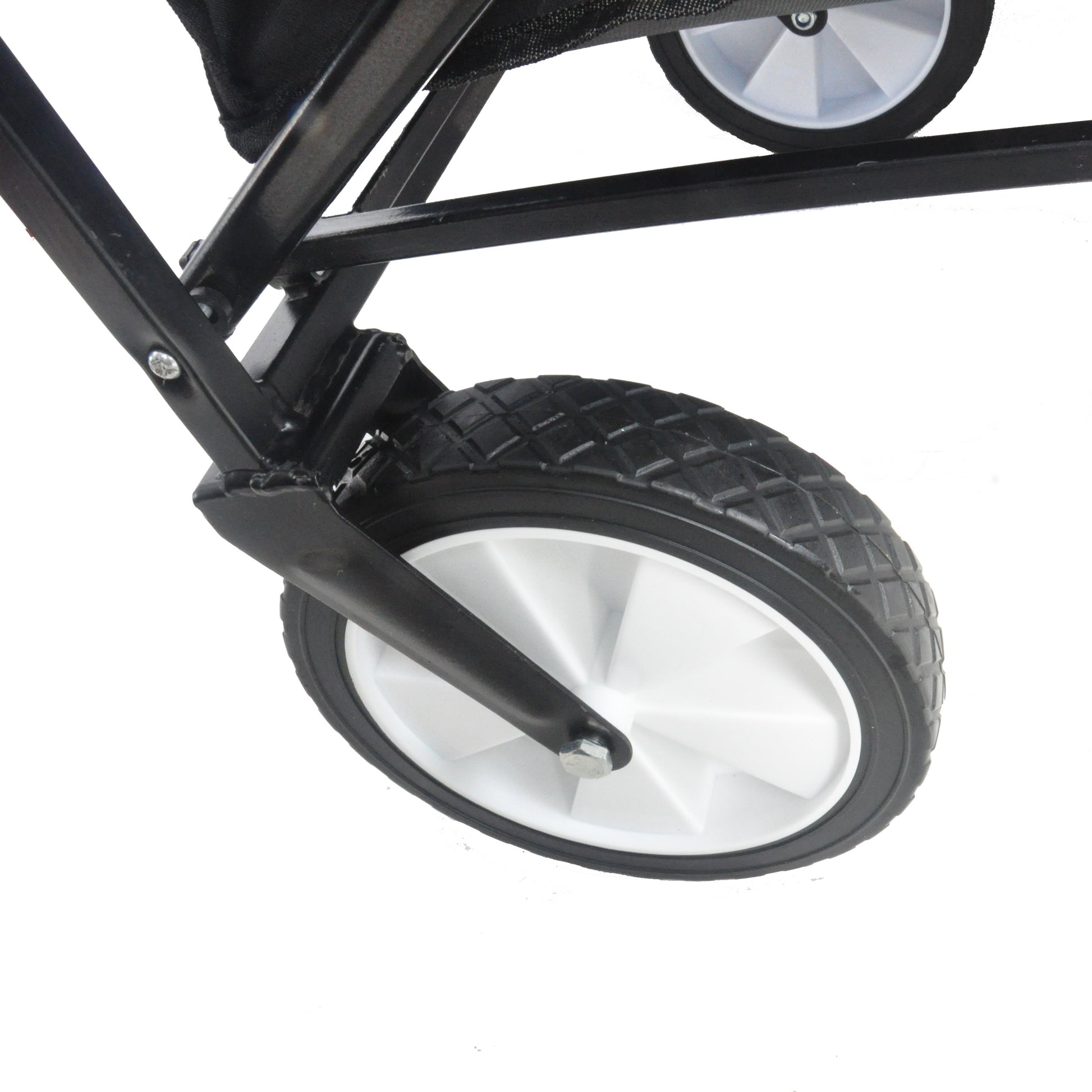 Folding Wagon Garden Shopping Beach Cart (Black) - Korvel