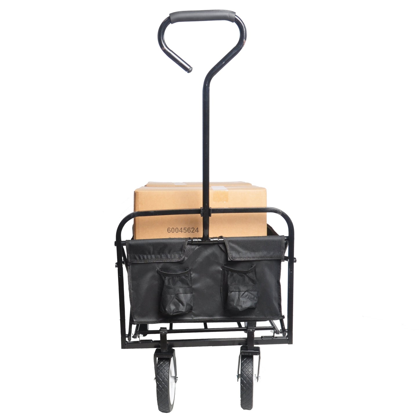 Folding Wagon Garden Shopping Beach Cart (Black) - Korvel