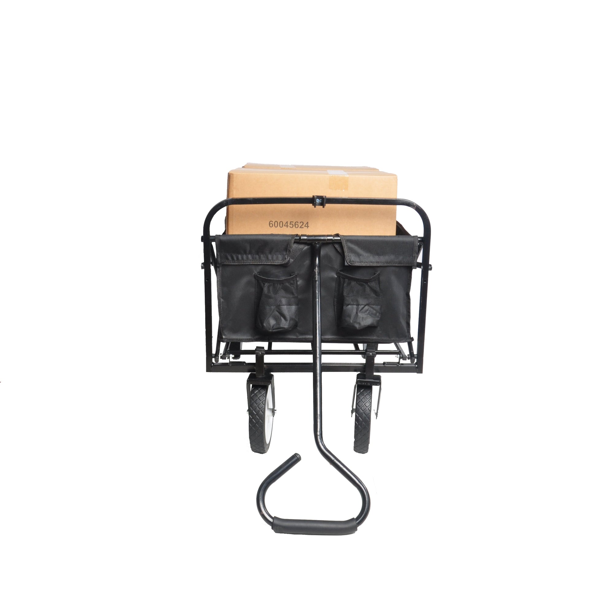 Folding Wagon Garden Shopping Beach Cart (Black) - Korvel