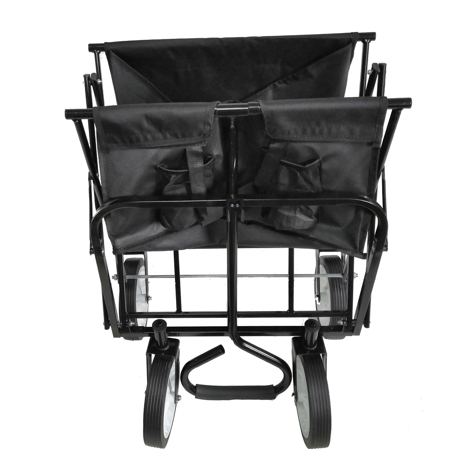 Folding Wagon Garden Shopping Beach Cart (Black) - Korvel